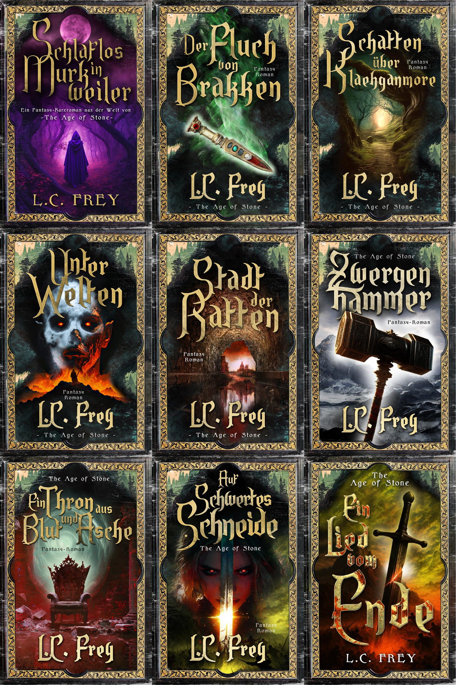 Cover von "The Age of Stone: Epische Helden-Fantasy in einer Welt voller Abenteuer, Intrigen und Magie" von Bestsellerautor L.C. Frey