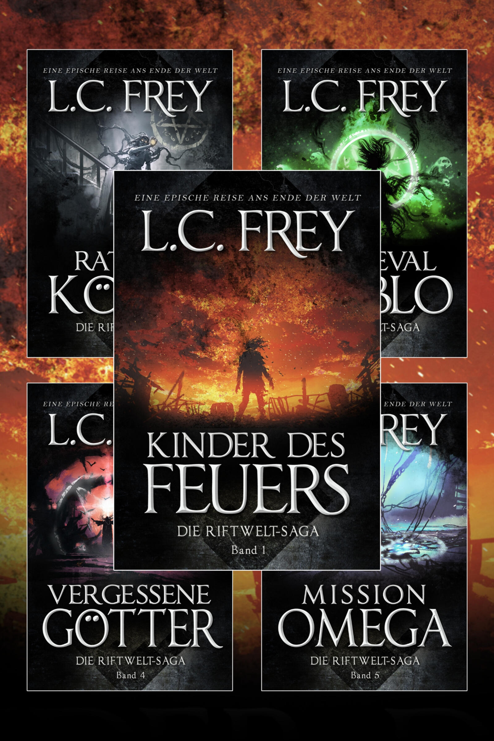Cover von "Die Riftwelt-Saga. Epische Endzeit Fantasy" von Bestseller-Autor L.C. Frey